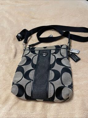 Coach Black and Gray Signature Crossbody